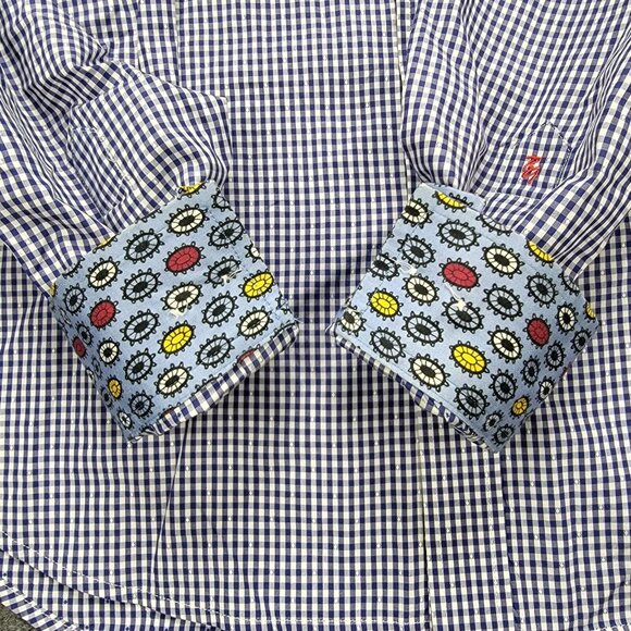 Robert Graham Shirt Mens Large Blue Checkered Button Up Long Sleeve Preppy - Picture 5 of 10